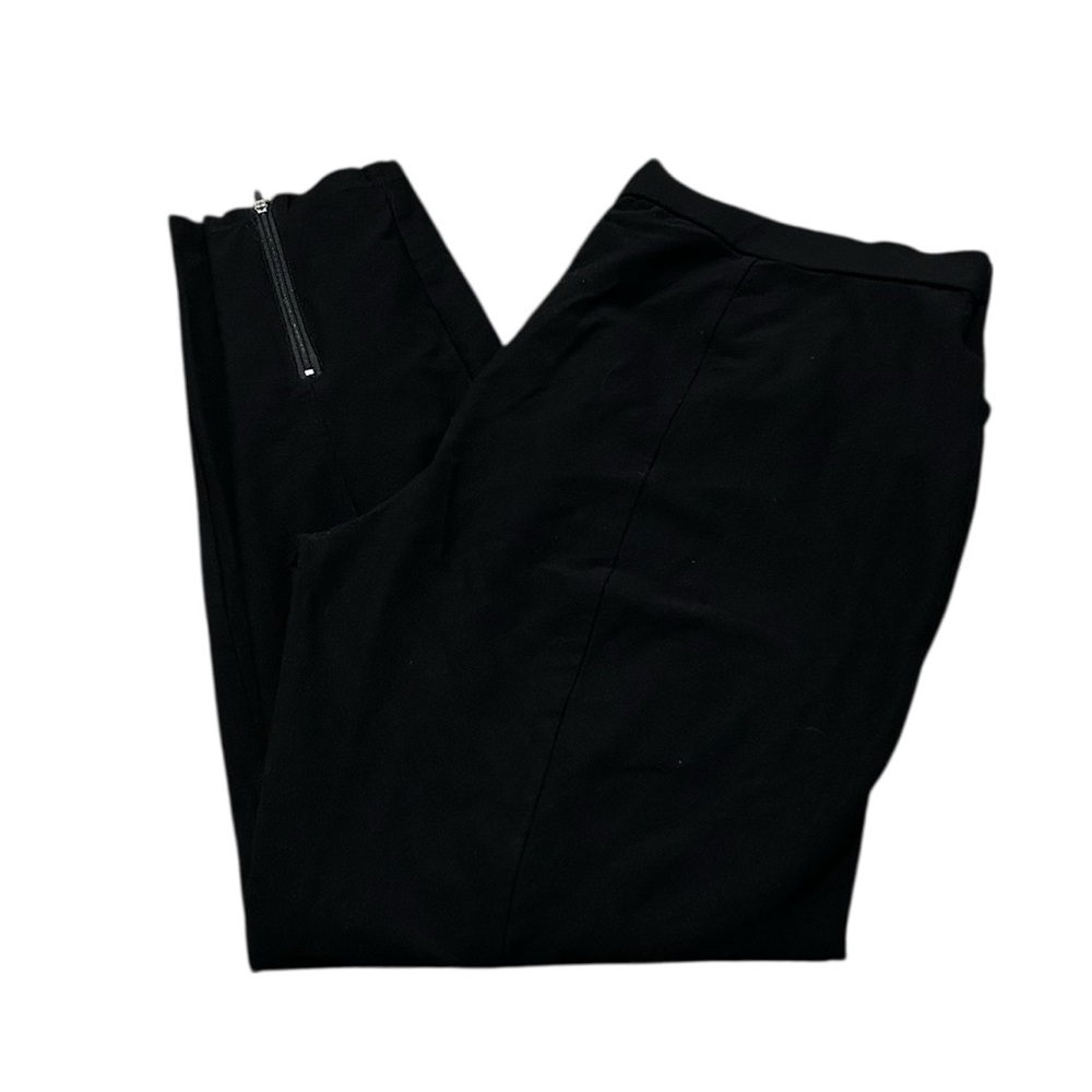 EILEEN FISHER black crepe pants with ankle zippers